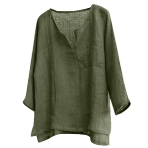 Men's Linen Long Sleeve Plus Size Shirt Mediaeval Cosplay Shirt Loose Tops S-4XL - Picture 1 of 17