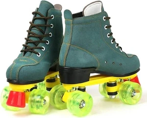 Roller Skate Shoes Women Men High-Top Adult Youth Suede Leather $119 Amazon sz 6 - Picture 1 of 8