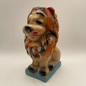 Chalkware - Circus Lion With Glitter And Coin Slot - Beautiful Condition 10.5” - Picture 1 of 20