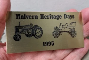1995 Malvern Iowa IA Heritage Days Metal Sticker(s) Plaque(s) - Picture 1 of 4