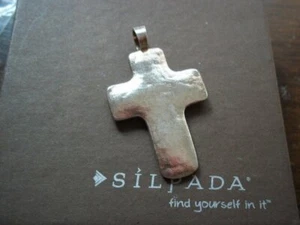 Silpada S2025 Kreuzanhänger matt strukturiert Sterlingsilber  - Bild 1 von 12