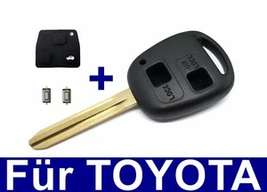 2T Ersatz Schlüssel Gehäuse Gummi für TOYOTA Corolla Avensis Aygo RAV +2x Taster - Bild 1 von 3
