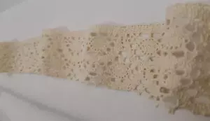 Häkelspitze Borte Spitze Band Landhaus beige Höhe 55 mm, Meterware - Bild 1 von 2
