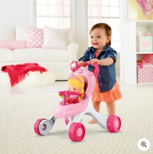 Fisher-Price Princesa Paseo-Long Juego de Andador y Muñeca Bebé, Juguete Cochecito Bebé - Imagen 1 de 4