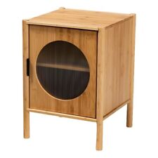Baxton Studio Naresh Natural Brown Bamboo Wood 1-Door End Table