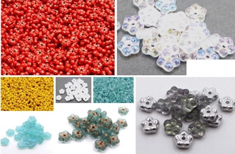 5 (mm) FORGET ME NOT FLOWER ROUND FLAT DISC SPACER CZECH GLASS BEADS - 100 PCS - Image 1 of 1
