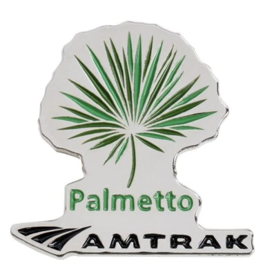 Amtrak Collector Edition Palmetto Die Struck Enamel Nickel Lapel Hat Pin Train Foto 1 de 2