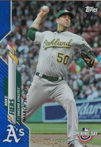 Mike Fiers 2020 día de apertura lámina azul #58 atletismo QTY disponible - Imagen 1 de 1