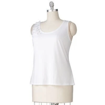 Elle Women's White Sleeveless Tank Top Plus Size 2X - Image 1 of 4