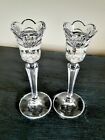 Vintage Marquis by Waterford Crystal Calais Candlesticks Pair 8 Inch
