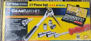 Gear Rachet 27pc Vortex Socket System Box Set 1/4 Drive SAE & Metric New Sealed - Picture 1 of 4