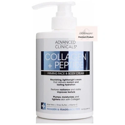 Advanced Clinicals collagen and peptide firming face and body cream 444ml - Image 1 of 4