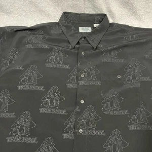 Vintage UP ROC Platinum Mens XXL Button Up Short-Sleeve Shirt Black True Skool - Picture 1 of 6
