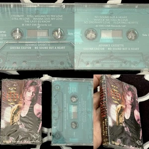 SHEENA EASTON No Sound But A Heart Green Advance Promo Only 2 Cassette LOT RARE - Picture 1 of 9