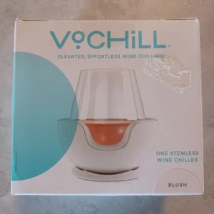 VoChill Quartz Stemless Wine Cooler nuovo con scatola - Blush - Foto 1 di 7