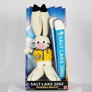 Vtg 2002 Salt Lake Olympics Winter Powder the Bunny Poseable Mascot NEW IN BOX - Picture 1 of 16