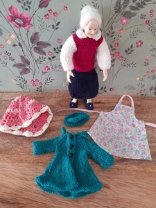 Dolls House Heidi Ott Soft Body Old Lady Doll & Clothes Bundle Doll No XKF07 - Picture 1 of 13