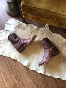 Tecovas The Dean Scotch Goat Boot Mens Size 12 EE Wide Brown Side Zip Mid Calf - Picture 1 of 22