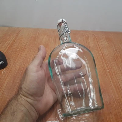 Frasco de bolsillo superior con cierre 500 ml vidrio transparente (16 oz) 9" Italia Foto 1 de 4