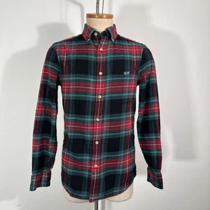 Vineyard Vines Men’s Plaid Holiday Flannel Long Sleeve Button Down Shirt Size XS - Picture 1 of 12