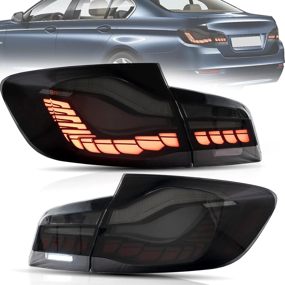 Par de luces traseras LED ahumadas de señal secuencial para BMW Serie 5 F10 F18 2011-2017 Foto 1 de 4