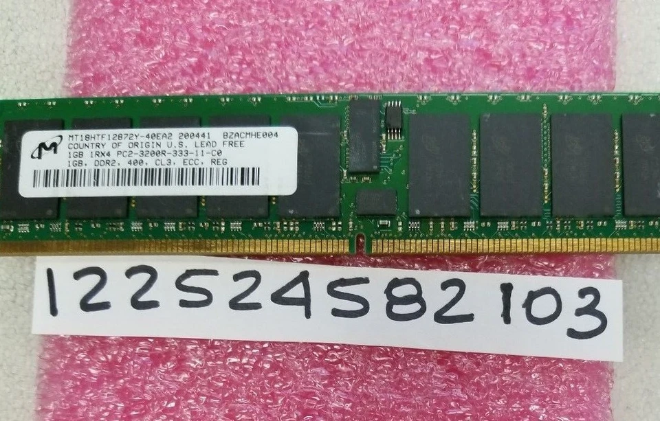 1GB PC2 PC DDR2 DDR PC2-3200R DDR2-400 3200 400 240PIN ECC-REG 128x4 1RX4 CL3 - Image 1 of 1
