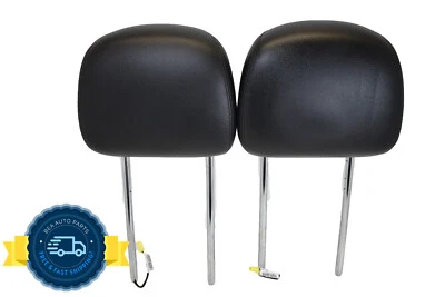 2011-2020 道奇 Grand Caravan 黑色皮革前活动头枕套装一对原始设备制造商 — 第 1/4 张图片