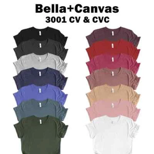 Bella+Canvas 3001 CV & CVC Unisex Jersey Short Sleeve Shirt,gift - Picture 1 of 15