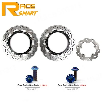 For BMW S1000R 2014 2015 2016 2017 Front Rear Brake Rotors Discs + Bolts Screws - Image 1 of 4
