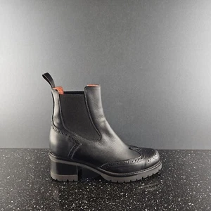 Santoni black leather ankle boots sz 36, US 6 wmns - Picture 1 of 12