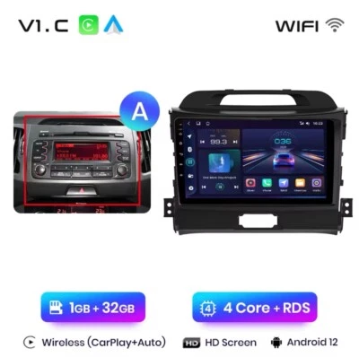 Autoradio Kia Sportage 2010-2016 1G+32GB CarPlay-ANDROIDAUTO Wireless 4Core WIFI - Imagen 1 de 4