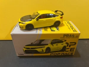 1/64 POP RACE PR64-62 HONDA CIVIC TYPE R FLS YELLOW SEALED - Picture 1 of 4
