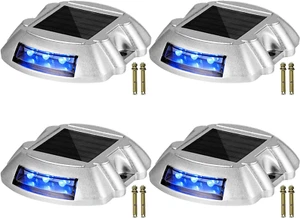 Driveway Lights 4-Pack Solar Driveway Lights Bright Blue with Screw Solar Deck L - Picture 1 of 9