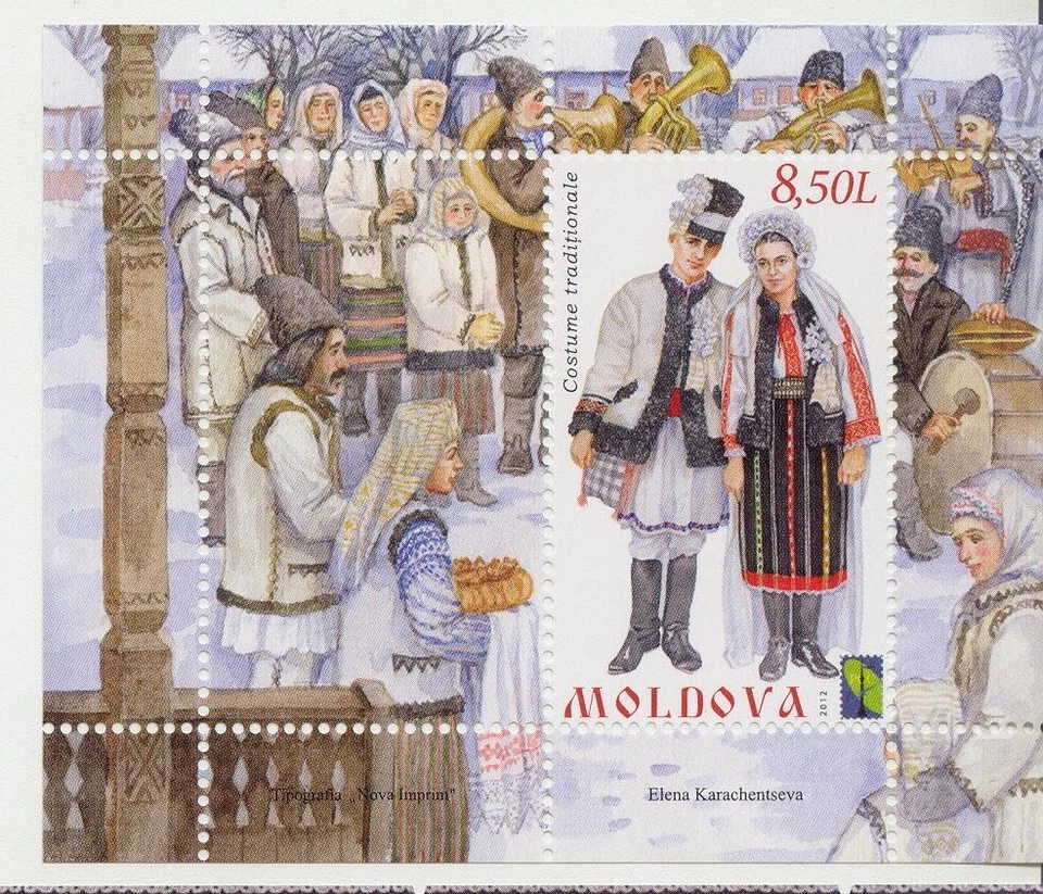 Disfraces y tocado tradicionales Moldavia 2012, Blok, MNH Foto 1 de 1