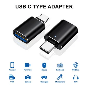 2x LED USB-C 3.1 Macho a USB A Hembra Adaptador Convertidor OTG Tipo C Teléfono Android - Imagen 1 de 8