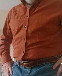 90s Dockers Mens Button Down LS Oxford Shirt, Large, Burnt Orange, pre-owned - Picture 1 of 12