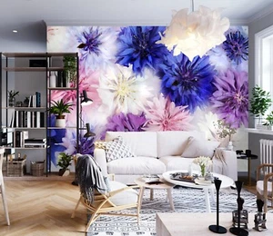 3D Flower Painting S229 Wallpaper Mural Self-adhesive Removable Sticker Kids Pa - Picture 1 of 11