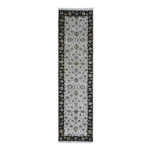 2'7"x9'10" Rajasthan Half Wool and Half Silk Thick and Plush Runner Rug R66769 - Picture 1 of 8