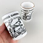 Pair Vintage Souvenir Hazel Atlas Milk Glass Shot Glasses Cypress Gardens FL
