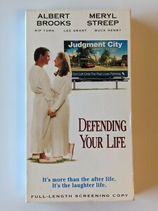 Defending Your Life (VHS 1991) VINTAGE RZADKI SCREENER BROOKS STREEP *PRZETESTOWANY* 🔥