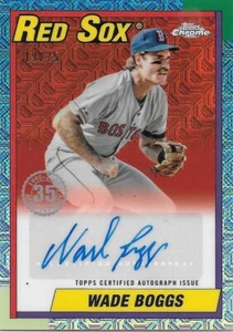 2025 Topps Series 1 WADE BOGGS 1990 BB Autograph Orange Chrome Refractor 19/25 - Picture 1 of 2
