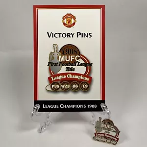 Prendedores de victoria Manchester United FC MUFC - Pin insignia y tarjeta Liga Campeones 1908 - Imagen 1 de 7