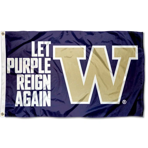 Washington Huskies Let Purple Reign Again Flag Large 3x5 Cover
