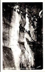 Vintage Yosemite Falls Oregon Höhlen Oregon ODER RPPC Echtfoto Sawyers Postkarte - Bild 1 von 2