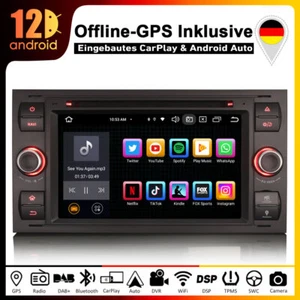 8-Kern Android 12 Autoradio GPS für Ford Transit Fiesta C-Max DAB+ TPMS CarPlay - Bild 1 von 20