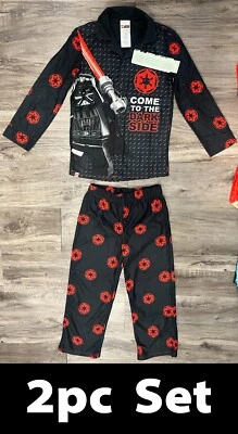 乐高星球大战 Come To The Dark Side 男孩 2 件套 LS 睡衣套装,黑色 6/7 码 — 第 1/4 张图片