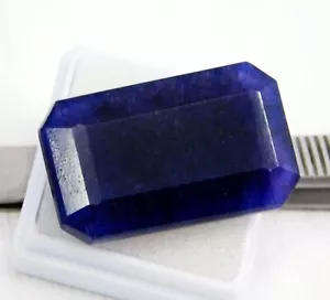 Piedras preciosas sueltas corte esmeralda zafiro azul ceilán natural de 43,75 quilates certificadas - Imagen 1 de 12