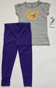 NFL Minnesota Vikings Mädchen 2-teiliges Set T-Shirt + Leggings grau/lila Größe 4T - Bild 1 von 7