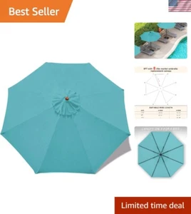 Lightweight Turquoise 9 ft Patio Umbrella Canopy - Waterproof and UV-Blocking - Picture 1 of 9