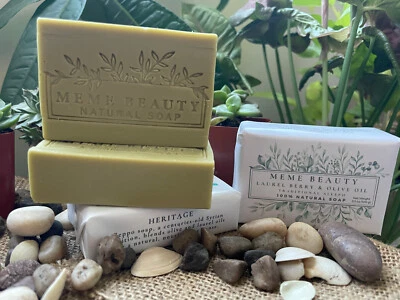 Jabón totalmente natural, Ghar Alepo sin perfume, 30 % baya de laurel y 70 % aceite de oliva Foto 1 de 4